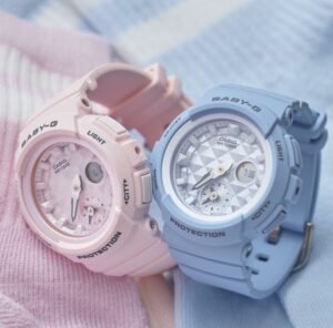 Dual Dial Kids Watch – Pastel Blue & Pink