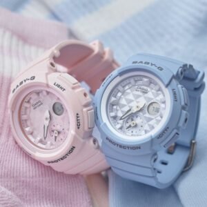 Dual Dial Kids Watch – Pastel Blue & Pink