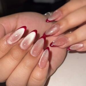 Cat Eye Glitter French Tip ✨
